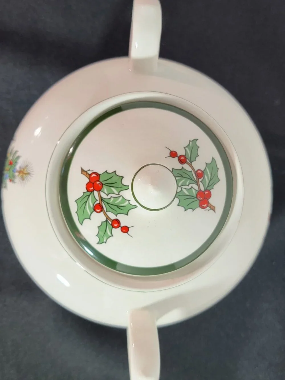 Cuthbertson RARE Original Christmas Tree Sugar Bowl & Lid Vintage